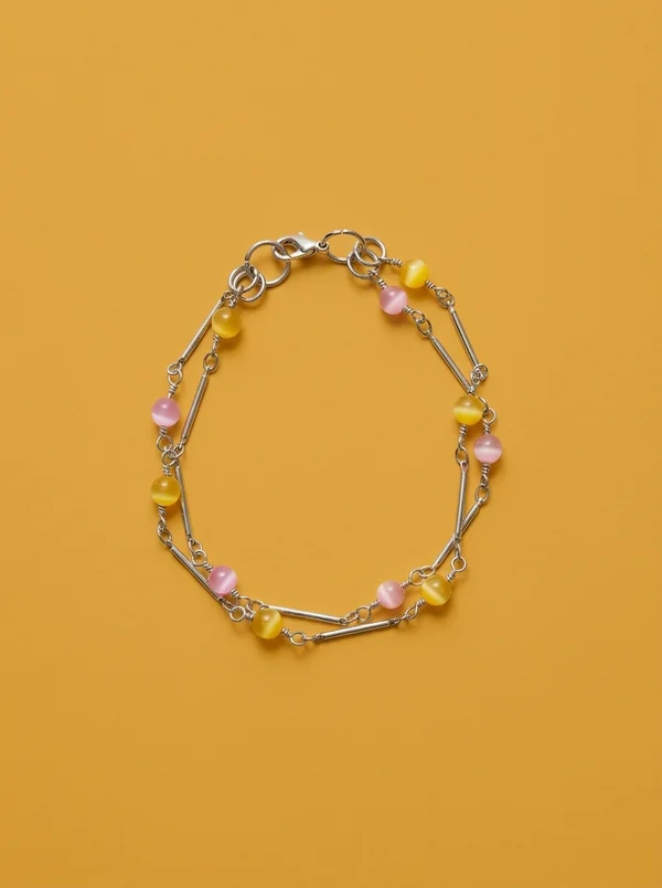 Our Legacy Fabricated Pearl Bracelet - Marbled Nectar Brass Link