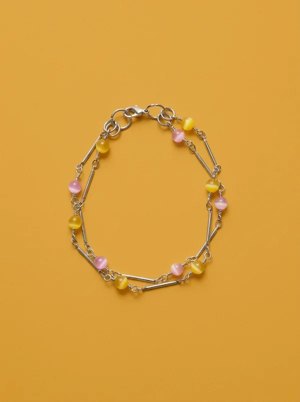 Our Legacy Fabricated Pearl Bracelet - Marbled Nectar Brass Link