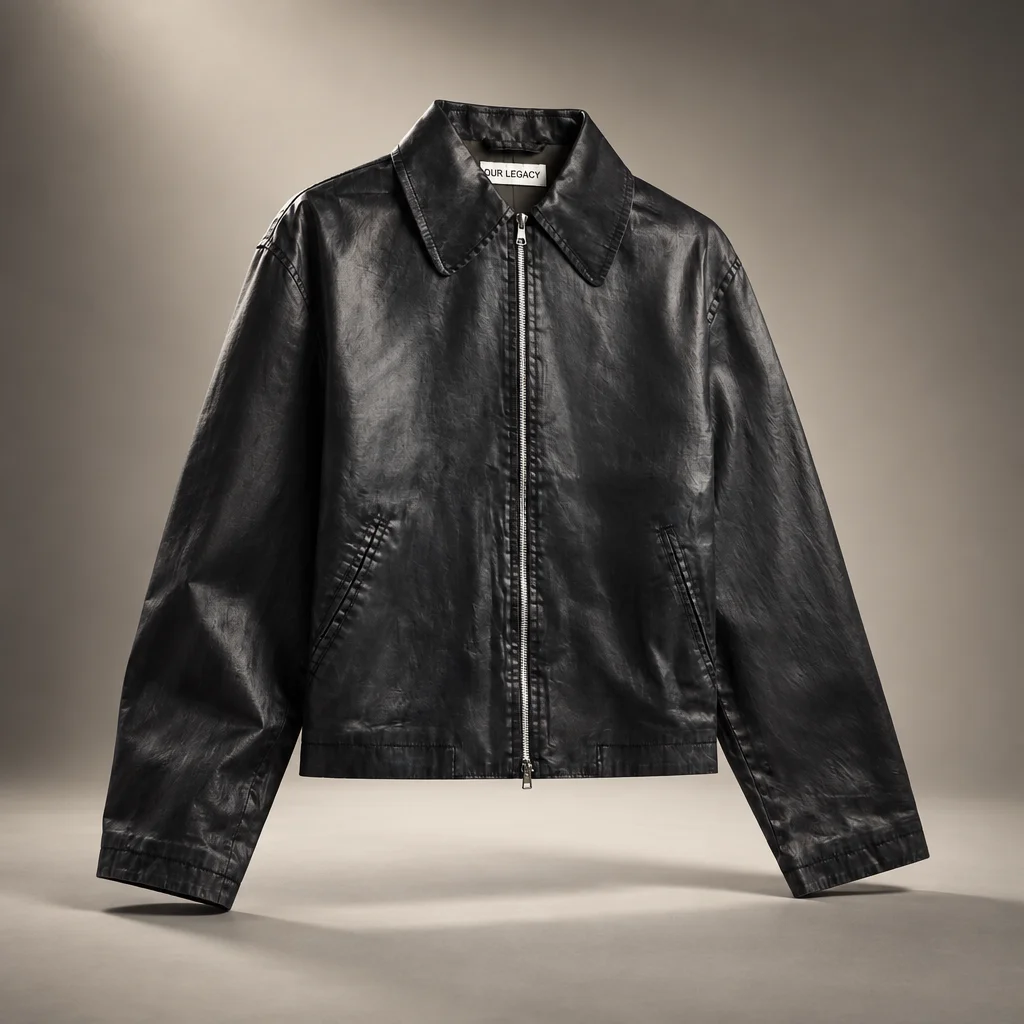 Our Legacy Mini Worker Jacket - Lacquer Black Mirror Tencel