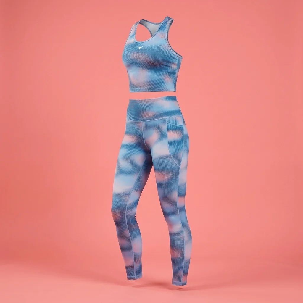 Reebok Women's Fluid Print High-Rise Tights - Vector Periblue