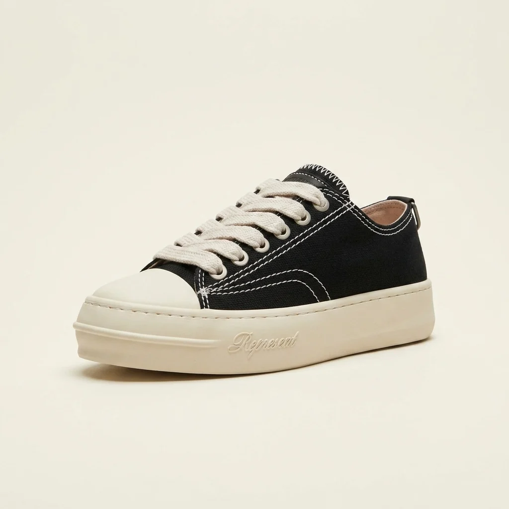 Represent Black Rep-Cap Sneakers