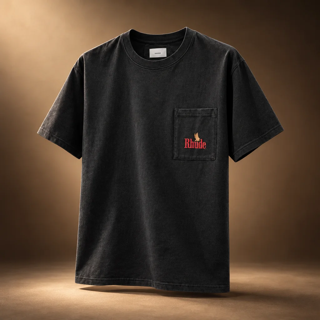 Rhude American Spirit Short Sleeve Pocket Graphic Tee - Vintage Black / Red