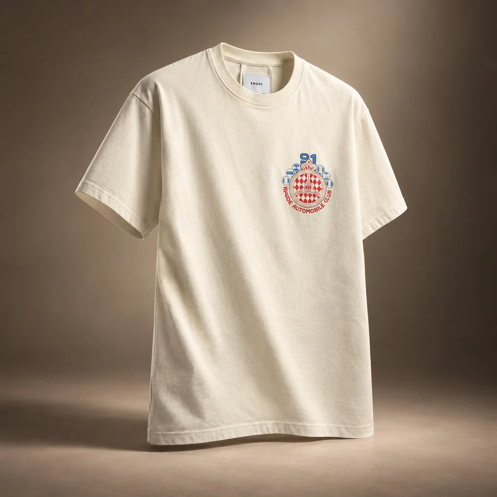 Rhude Automobile Club Tee - Vintage White / Red