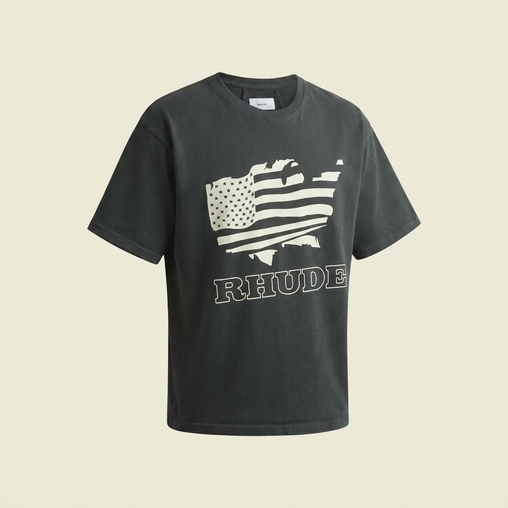 Rhude Banner Tee - Vintage Black / White