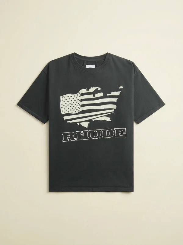 Rhude Banner Tee - Vintage Black / White