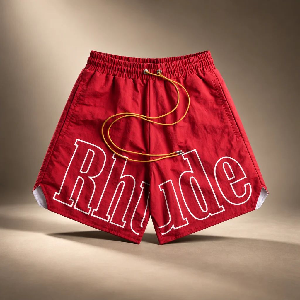 Rhude Logo Track Short - Red / White