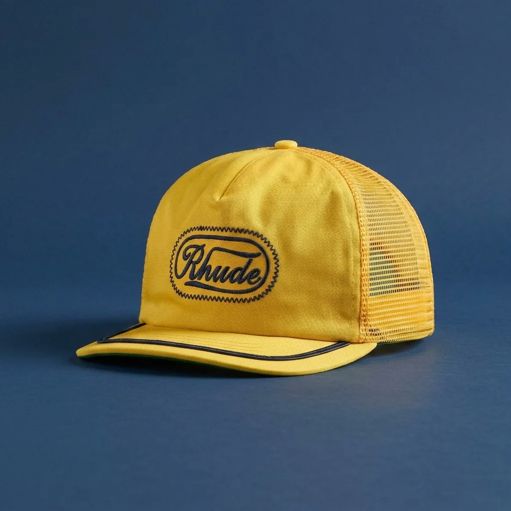 Rhude Patch Trucker Cap - Yellow / Navy