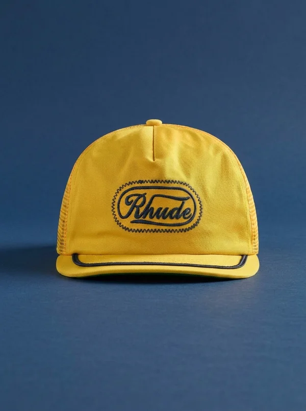 Rhude Patch Trucker Cap - Yellow / Navy