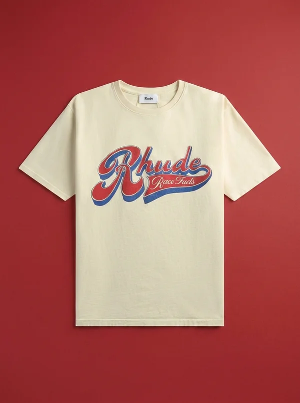 Rhude Pit Stop Tee - Vintage White / Red / Blue