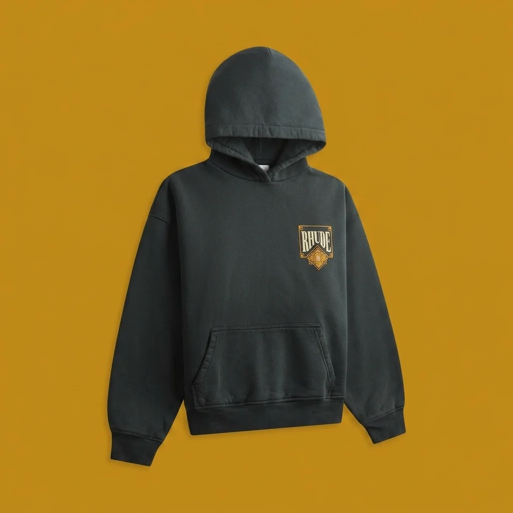 Rhude Playing Card Hoodie - Vintage Black / Yellow
