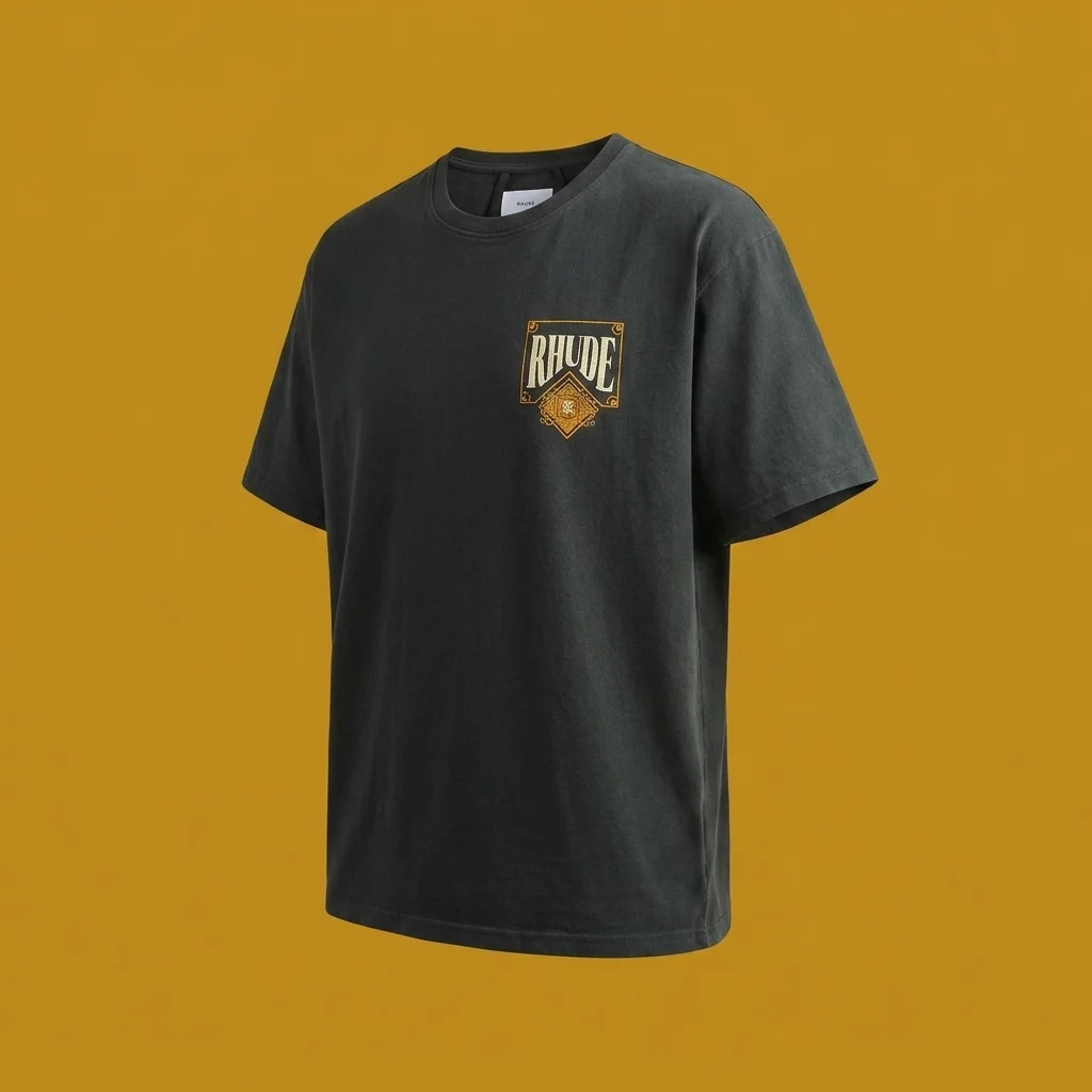 Rhude Playing Card Tee - Vintage Black / Yellow