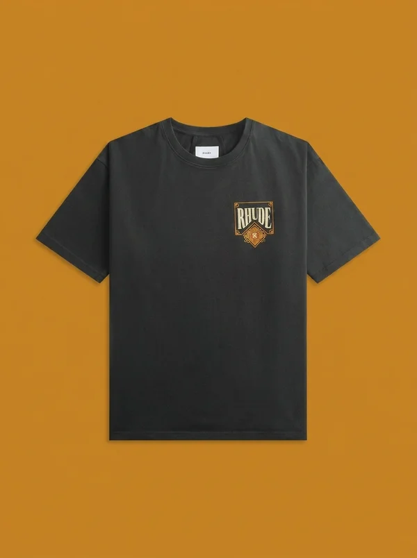 Rhude Playing Card Tee - Vintage Black / Yellow
