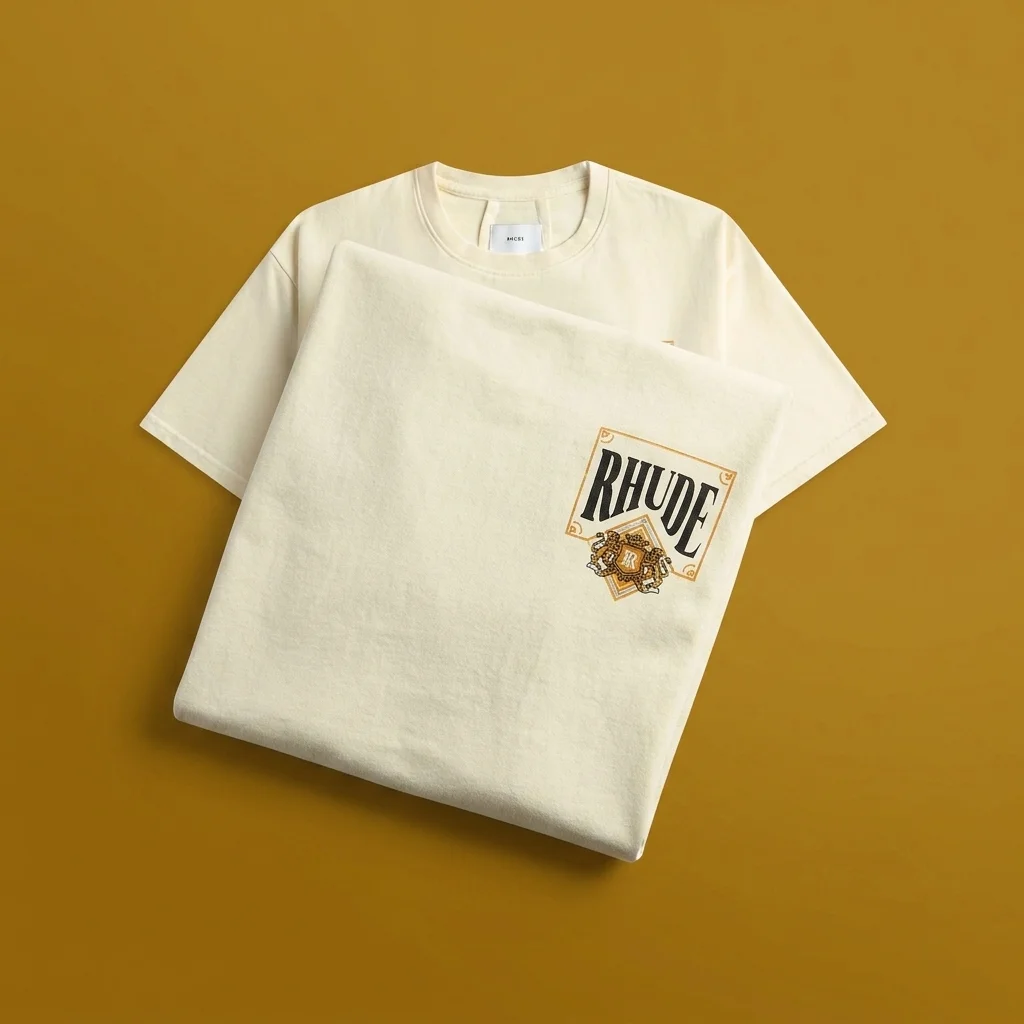 Rhude Playing Card Tee - Vintage White / Yellow