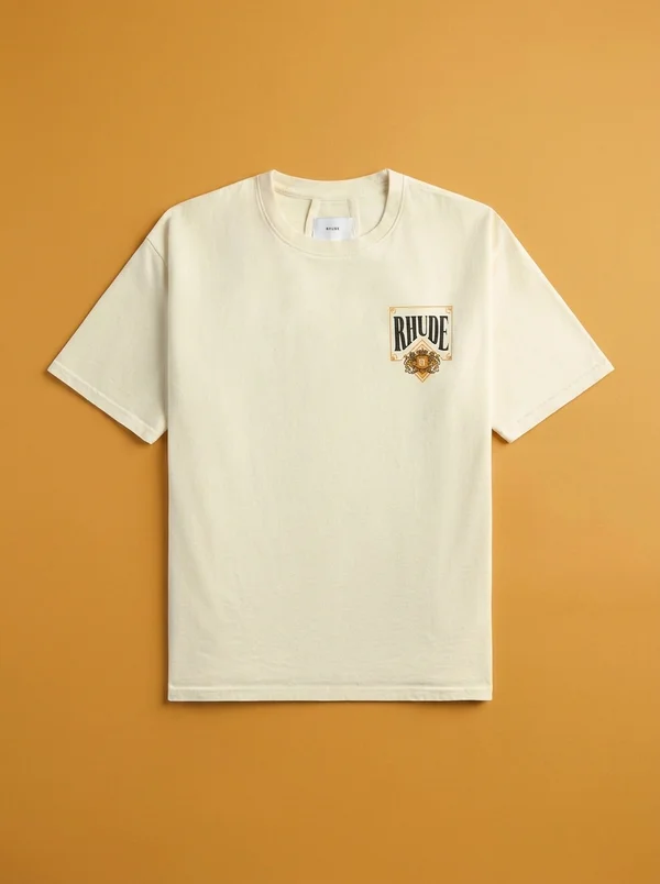 Rhude Playing Card Tee - Vintage White / Yellow