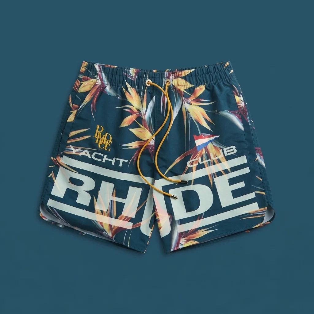 Rhude Regatta Club Hawaiian Swim Short - Multi / White