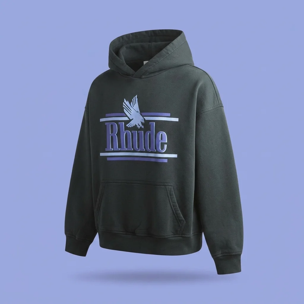 Rhude Rossa Hoodie - Vintage Black / Blue