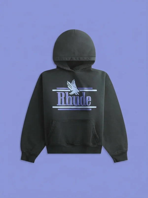 Rhude Rossa Hoodie - Vintage Black / Blue