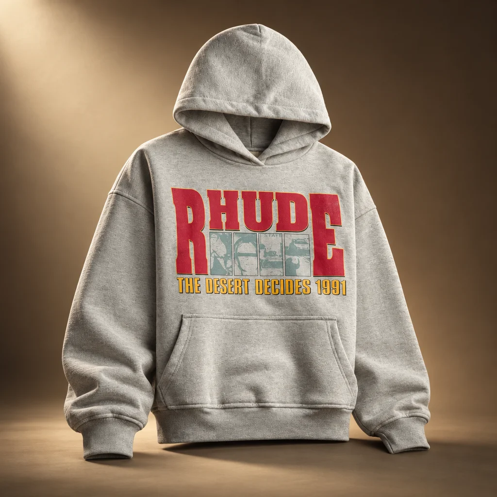 Rhude The Desert Decides Hoodie - Heather Grey / Red