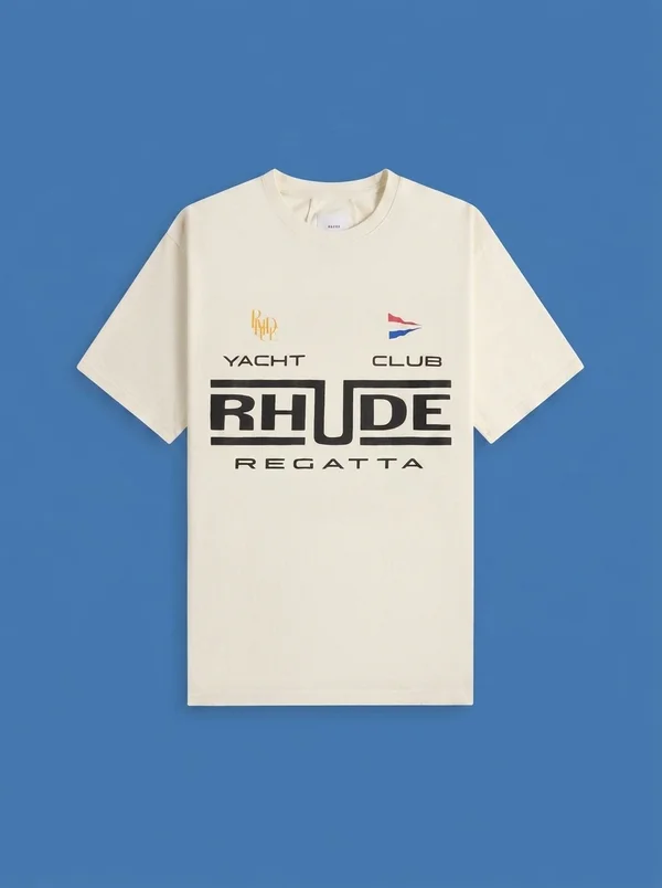 Rhude Virgin Islands Script Tee - Vintage White / Black / Green