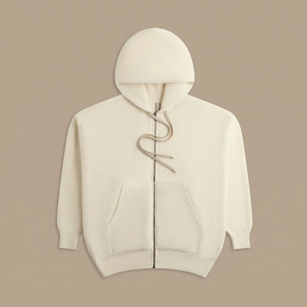 Rick Owens Hun Zip-Up Hoodie - Butter