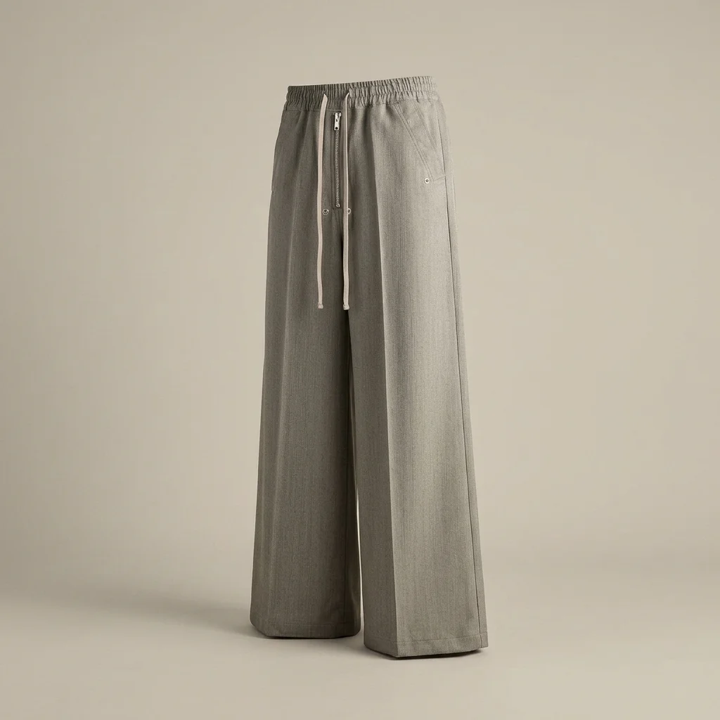 Rick Owens Wide Bela Pants - Grey Melange