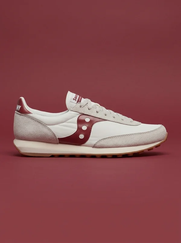 Saucony Trainer 80 White | Maroon