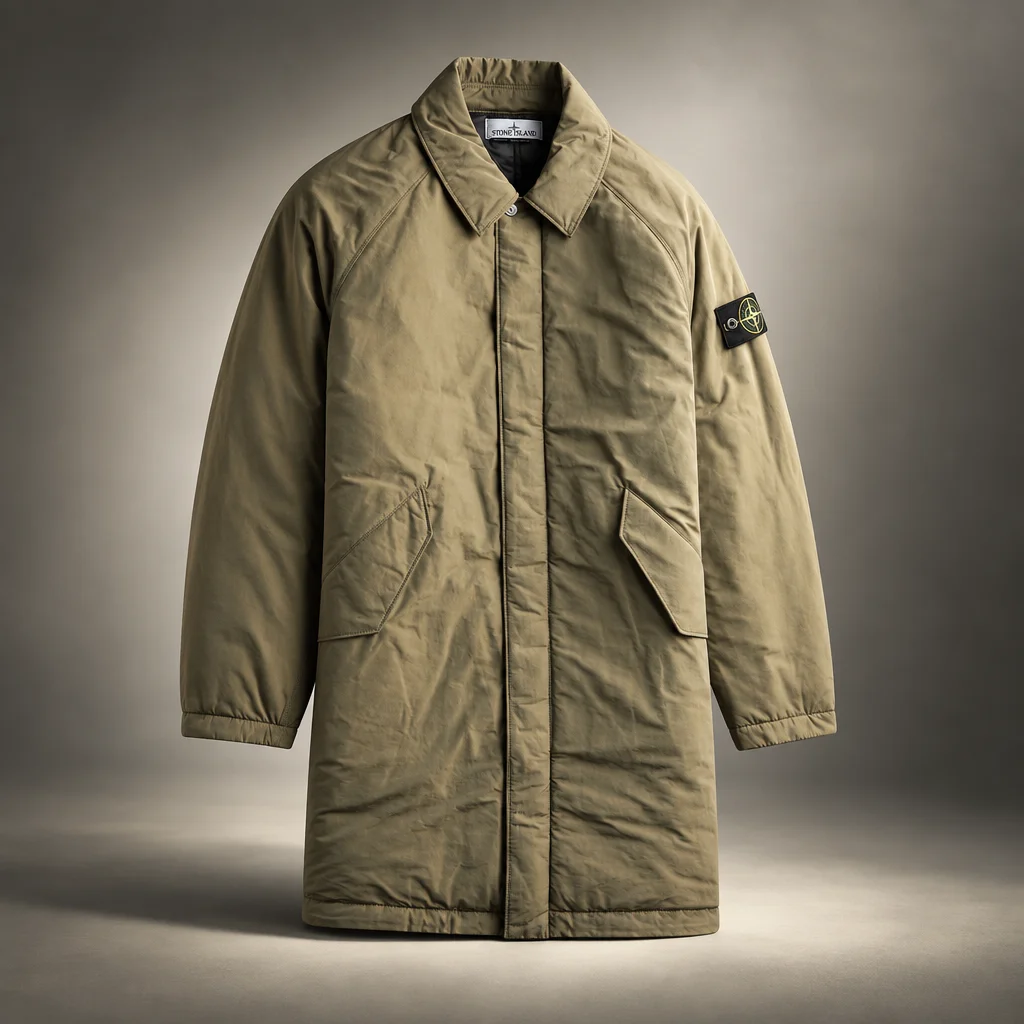 Stone Island All-Weather Cotton Canvas S.I. Trench Coat - Military Green
