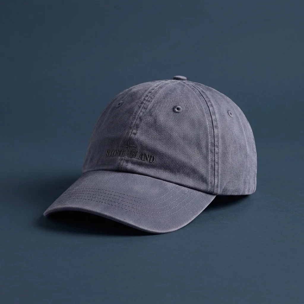 Stone Island Brushed Cotton Gabardine Cap - Blue / Grey