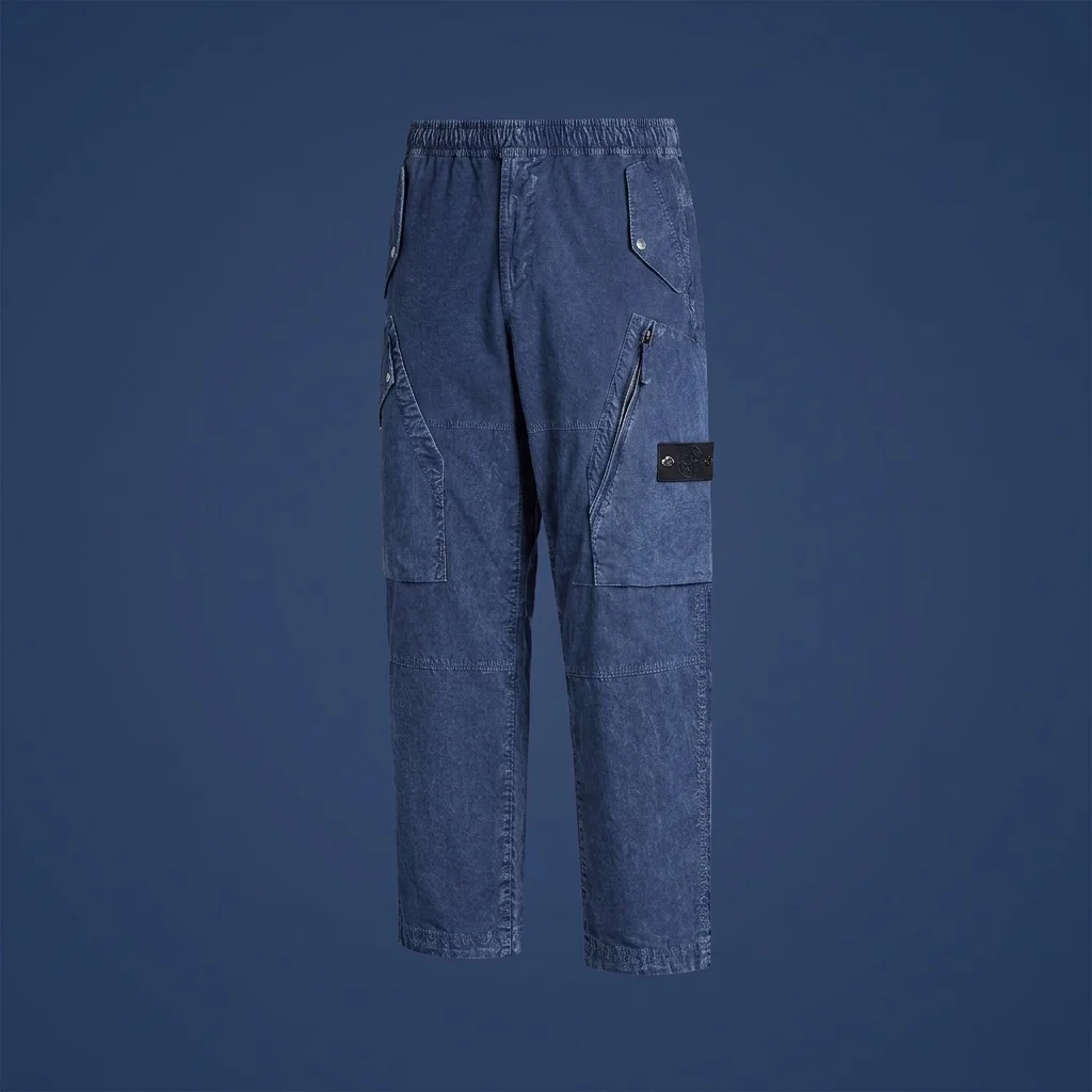 Stone Island Denim Research Hollow Fibre Nylon Trousers - Indigo