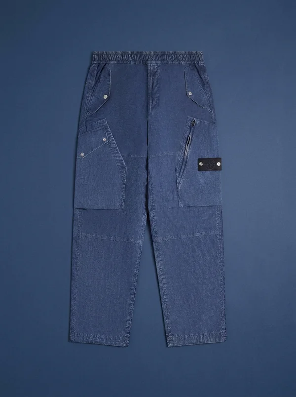 Stone Island Denim Research Hollow Fibre Nylon Trousers - Indigo
