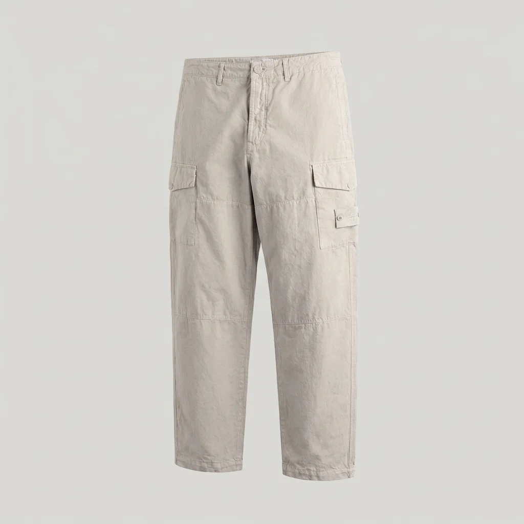 Stone Island Ghost Cotton-Linen Canvas Trouser - Dust Grey