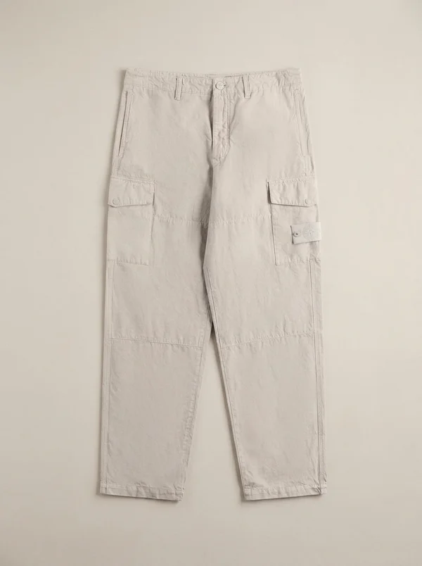 Stone Island Ghost Cotton-Linen Canvas Trouser - Dust Grey