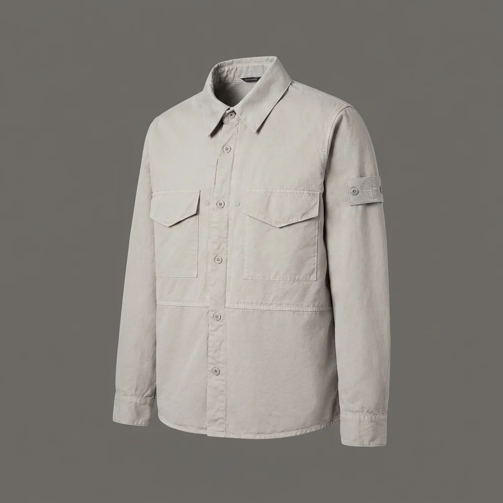 Stone Island Ghost Cotton Linen Overshirt - Dust