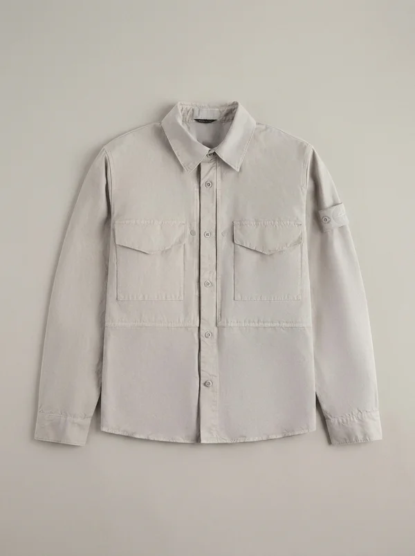 Stone Island Ghost Cotton Linen Overshirt - Dust