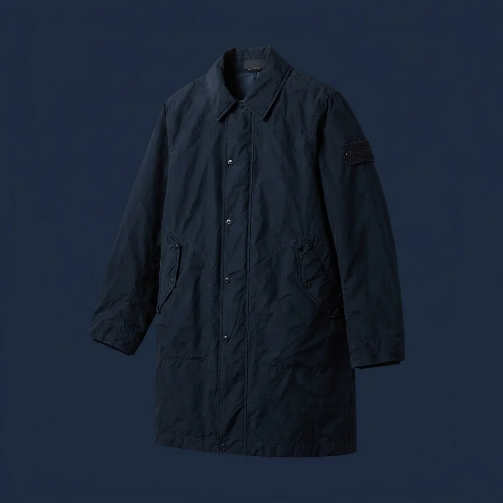 Stone Island Ghost David Light Trench Coat - Navy Blue