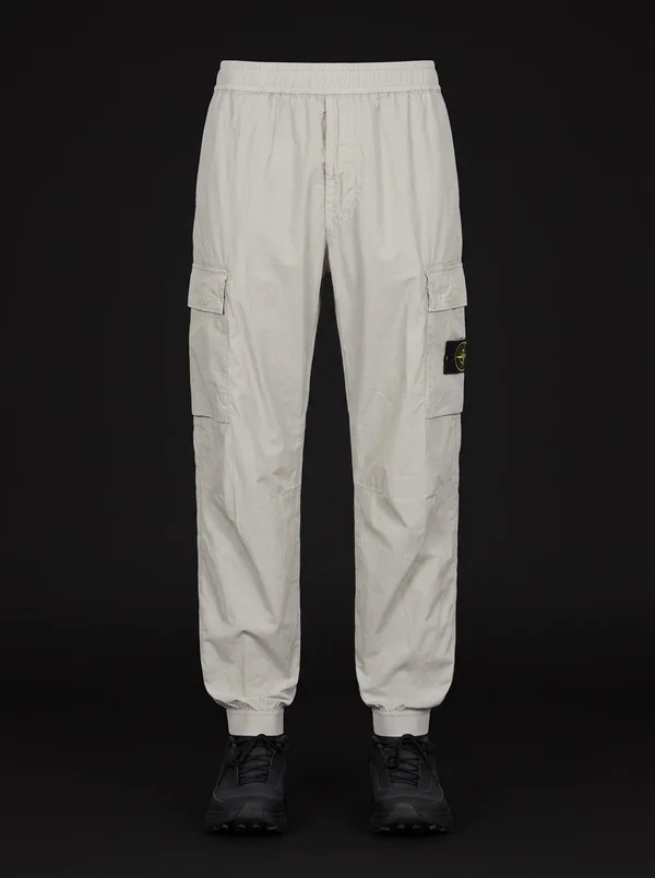 Stone Island Gray 3100031 Stretch Cotton Tela 'Paracadute' Cargo Pants