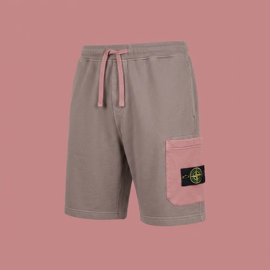 Stone Island Pink 6200011 Organic Cotton Fleece Shorts