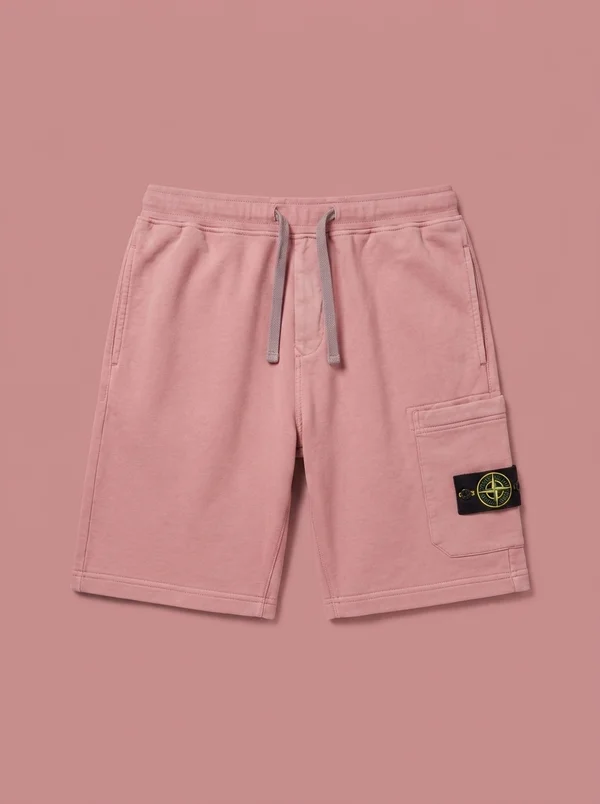 Stone Island Pink 6200011 Organic Cotton Fleece Shorts