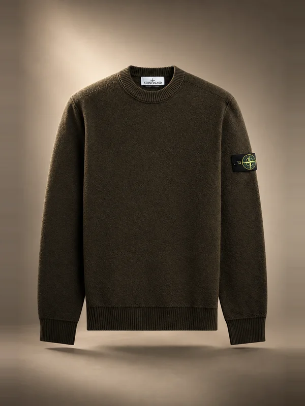 Stone Island Pure RWS Wool Loose Fit Crewneck Sweater - Coal Grey