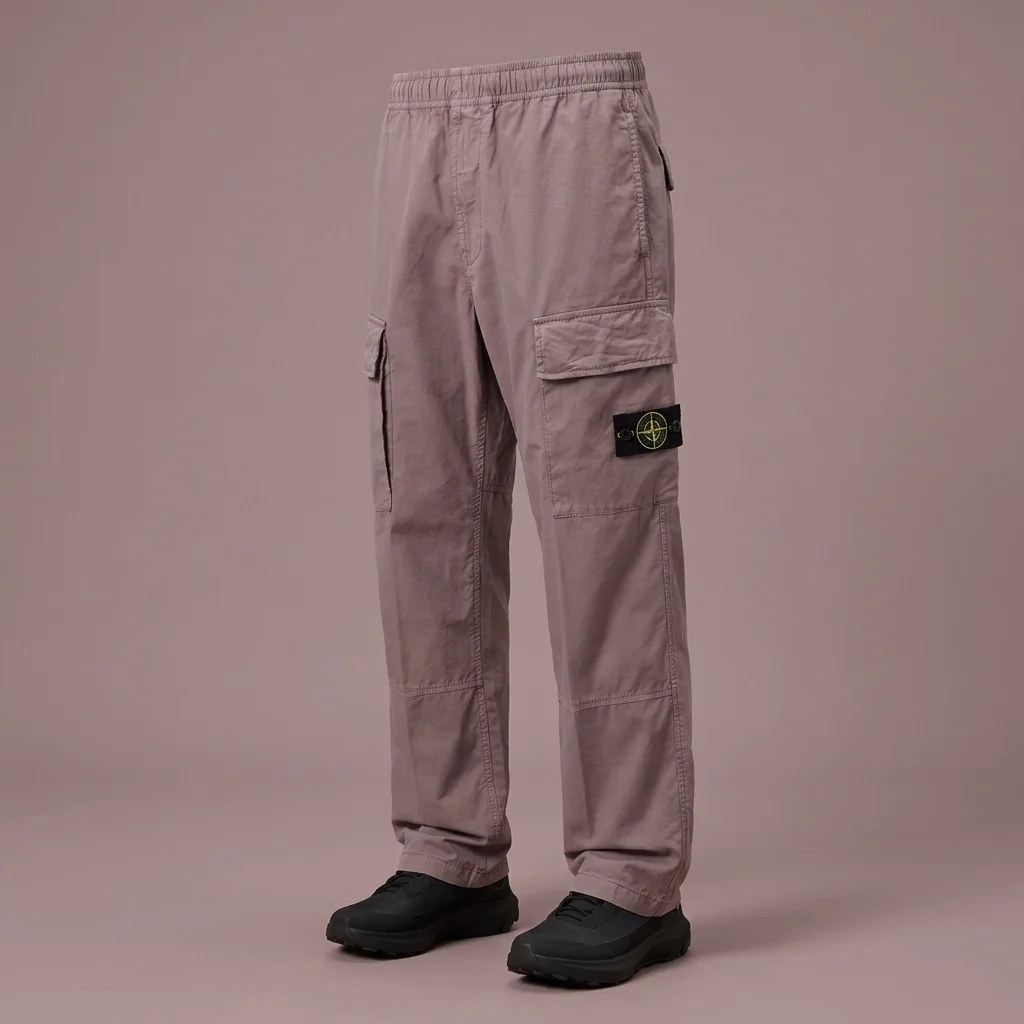 Stone Island Purple 3100020 Stretch Organic Cotton Twill Cargo Pants