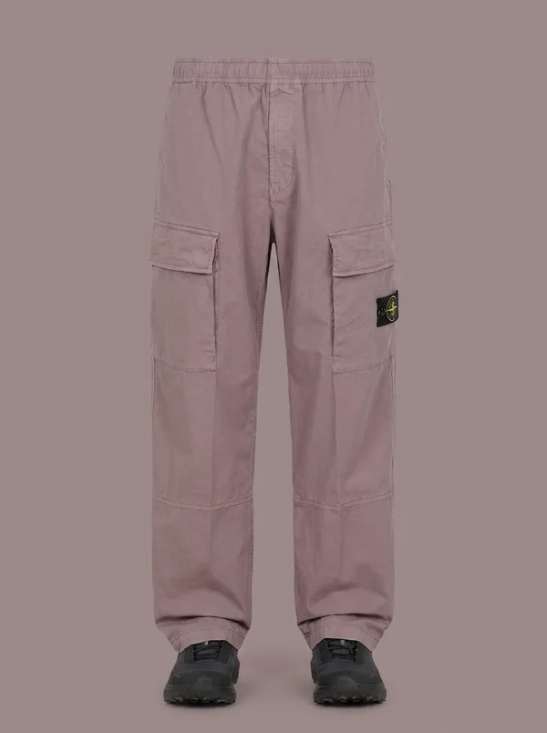 Stone Island Purple 3100020 Stretch Organic Cotton Twill Cargo Pants