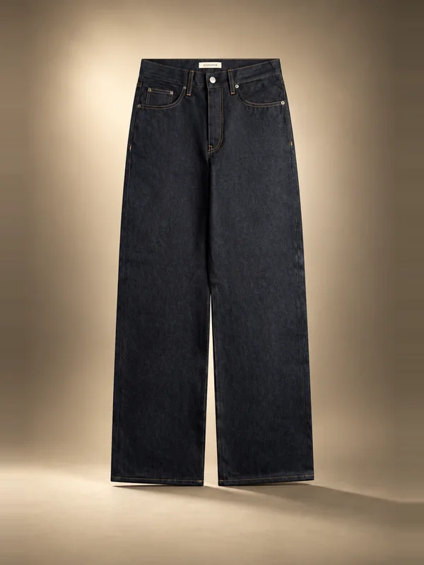 Sunflower Loose Raw Selvedge Denim Jean - Raw Indigo