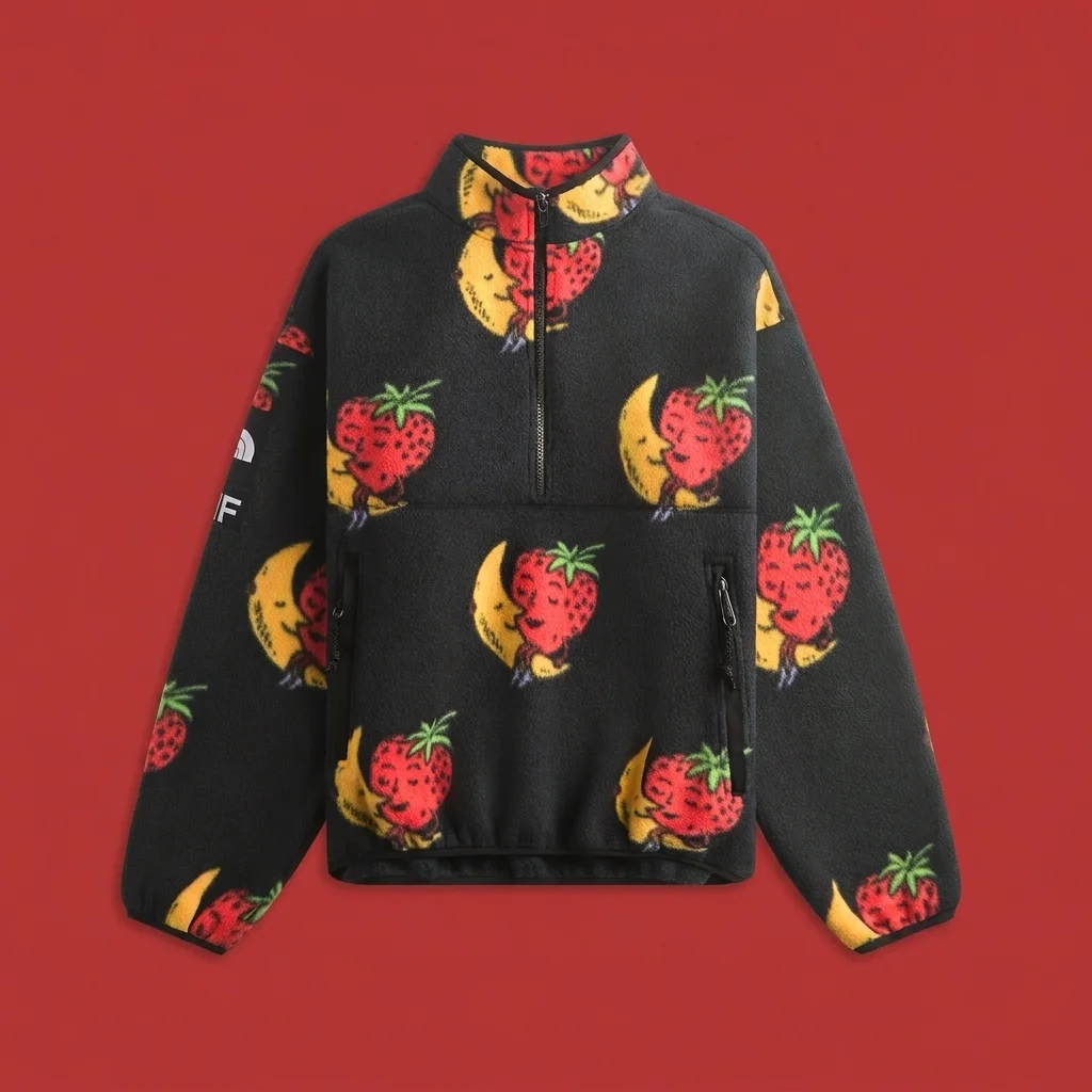 The North Face x Sky High Farms Fleece Quarter Zip - Black / Strawberry Moon Print