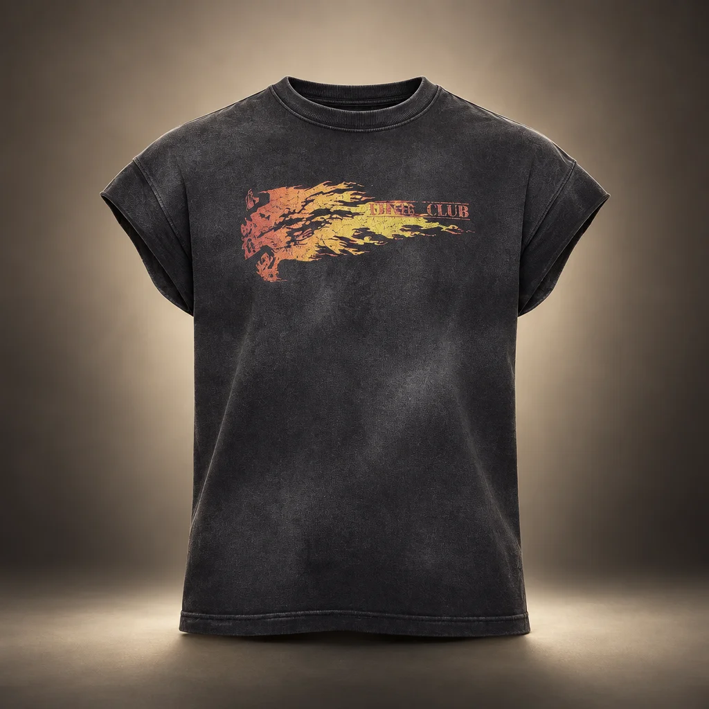 Thug Club Black Burnshot Slit Sleeve T-shirt
