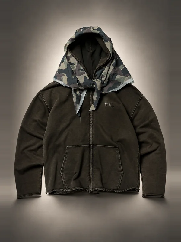Thug Club Black Creed Scarf Zip-Up Hoodie