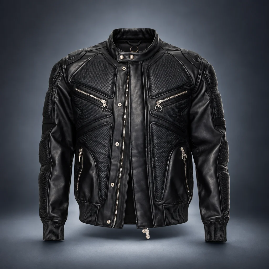 Thug Club Black Diamond Back Faux-Leather Jacket
