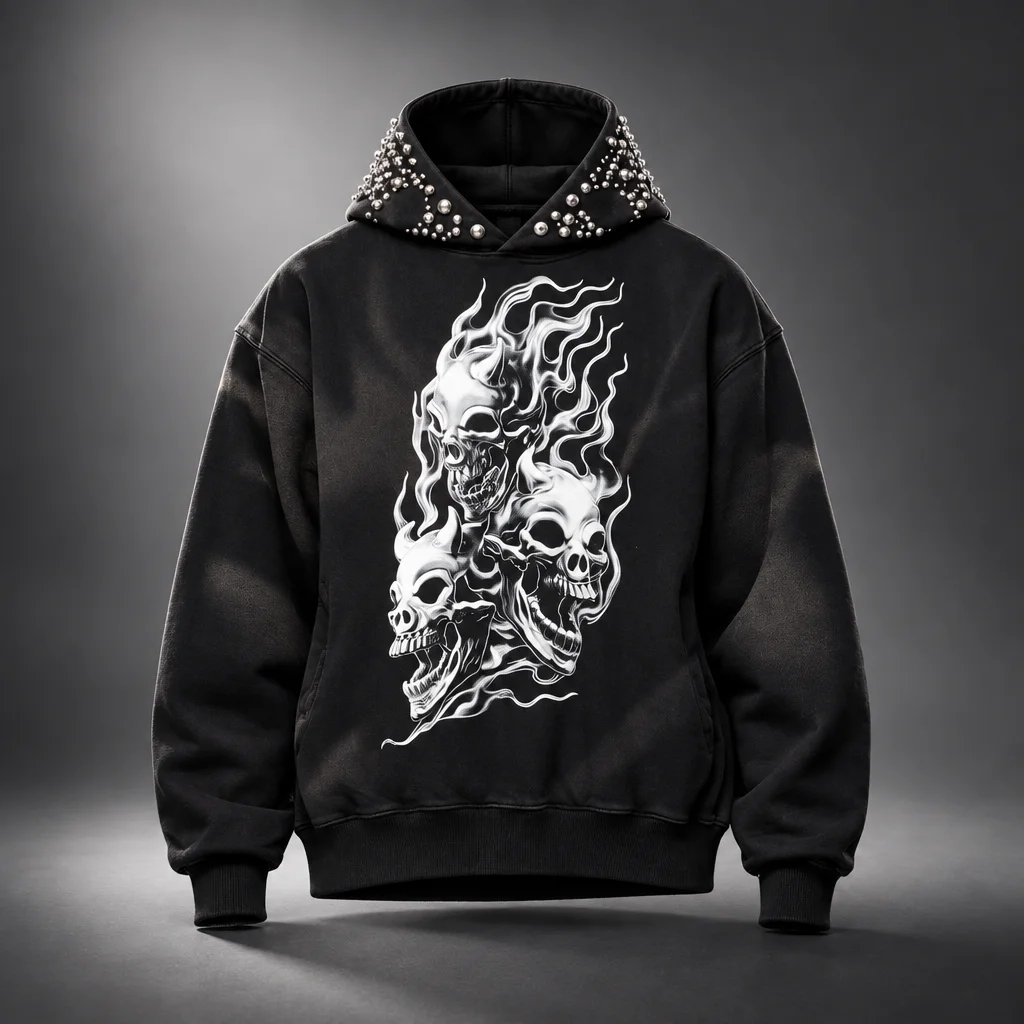 Thug Club Black Hotheaded Riding Skull Hoodie