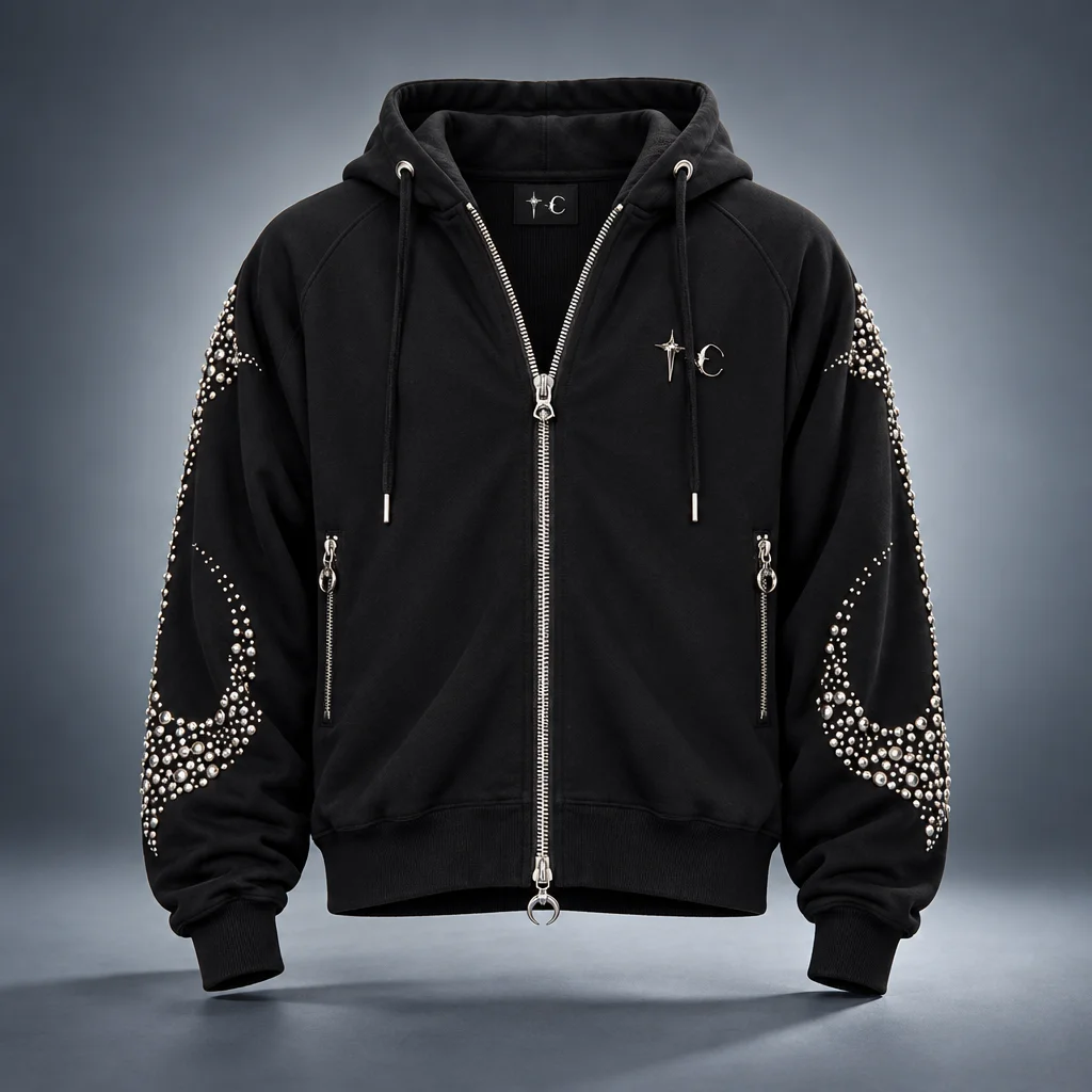 Thug Club Black Iron Steel Focus Zip-Up Hoodie