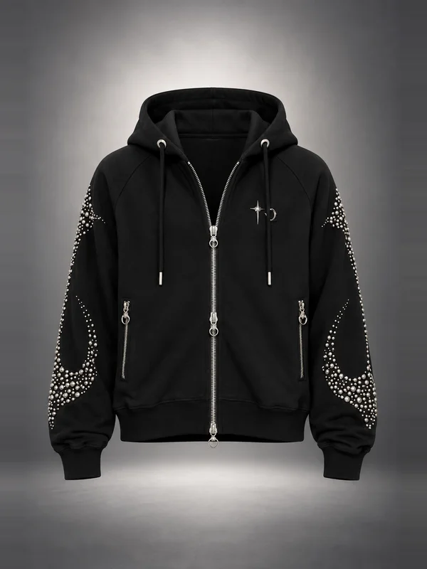 Thug Club Black Iron Steel Focus Zip-Up Hoodie
