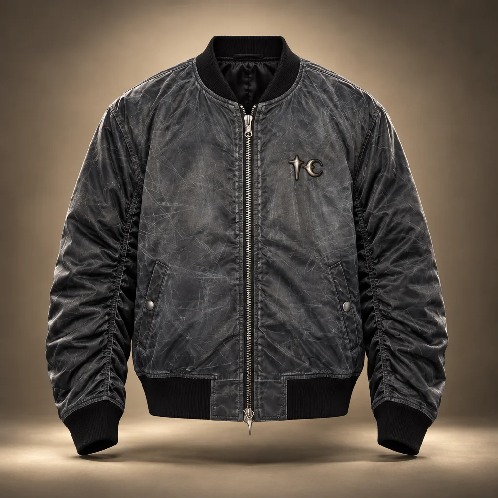 Thug Club Black Jamong Two Tone Washed MA-1 Bomber Jacket